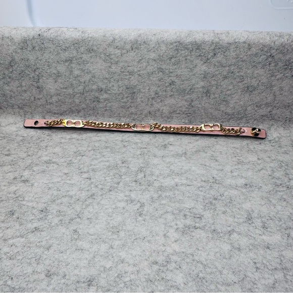 COACH Signature C Chain Pink Leather Bracelet - Picture 5 of 7